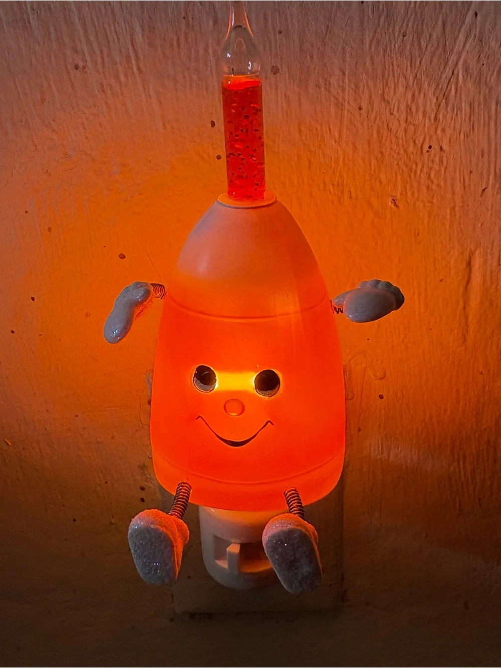 Vintage Bubblers Bubble Night Light - candy corn Smiling Character